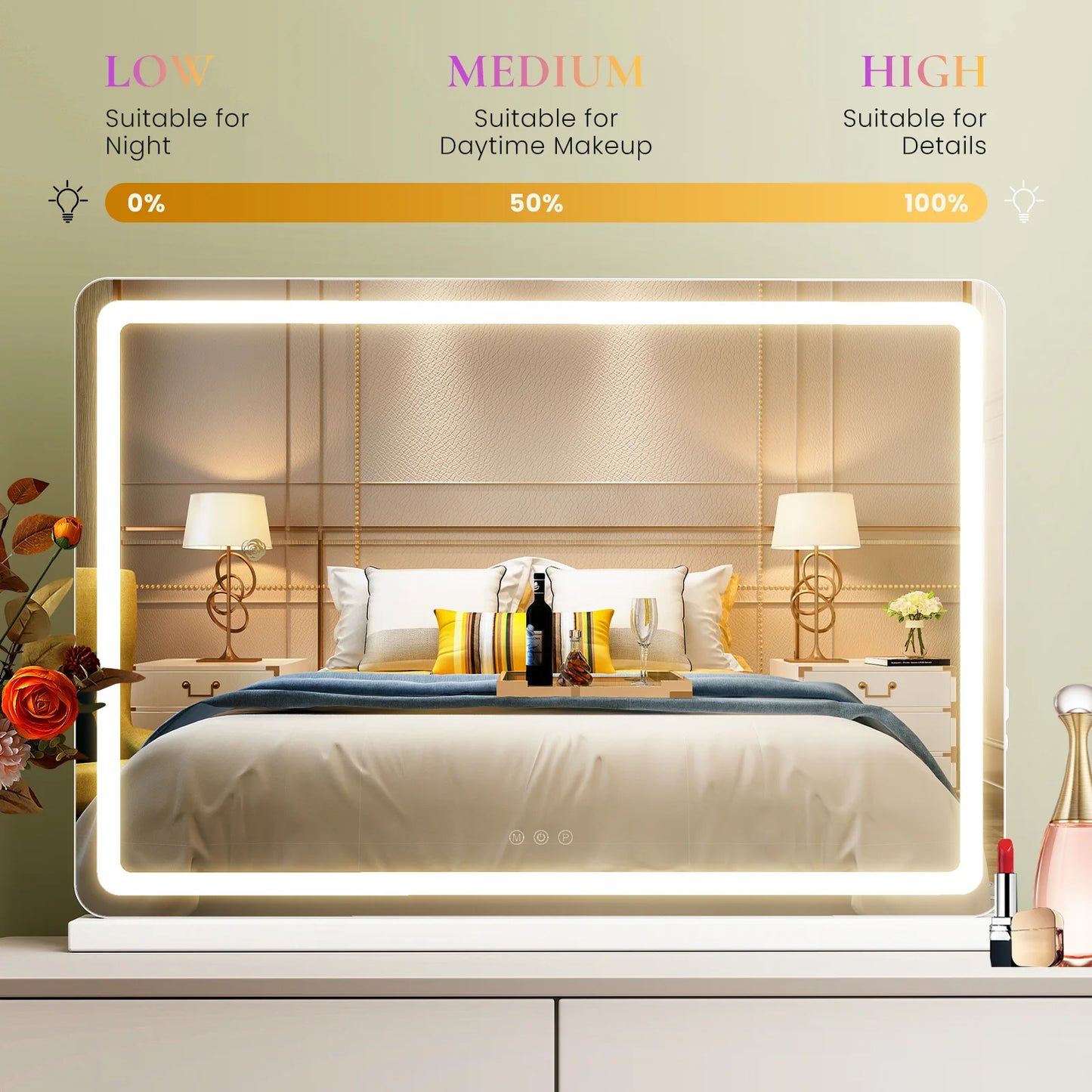 LED Vanity Mirror with Lights Aluminum Frame