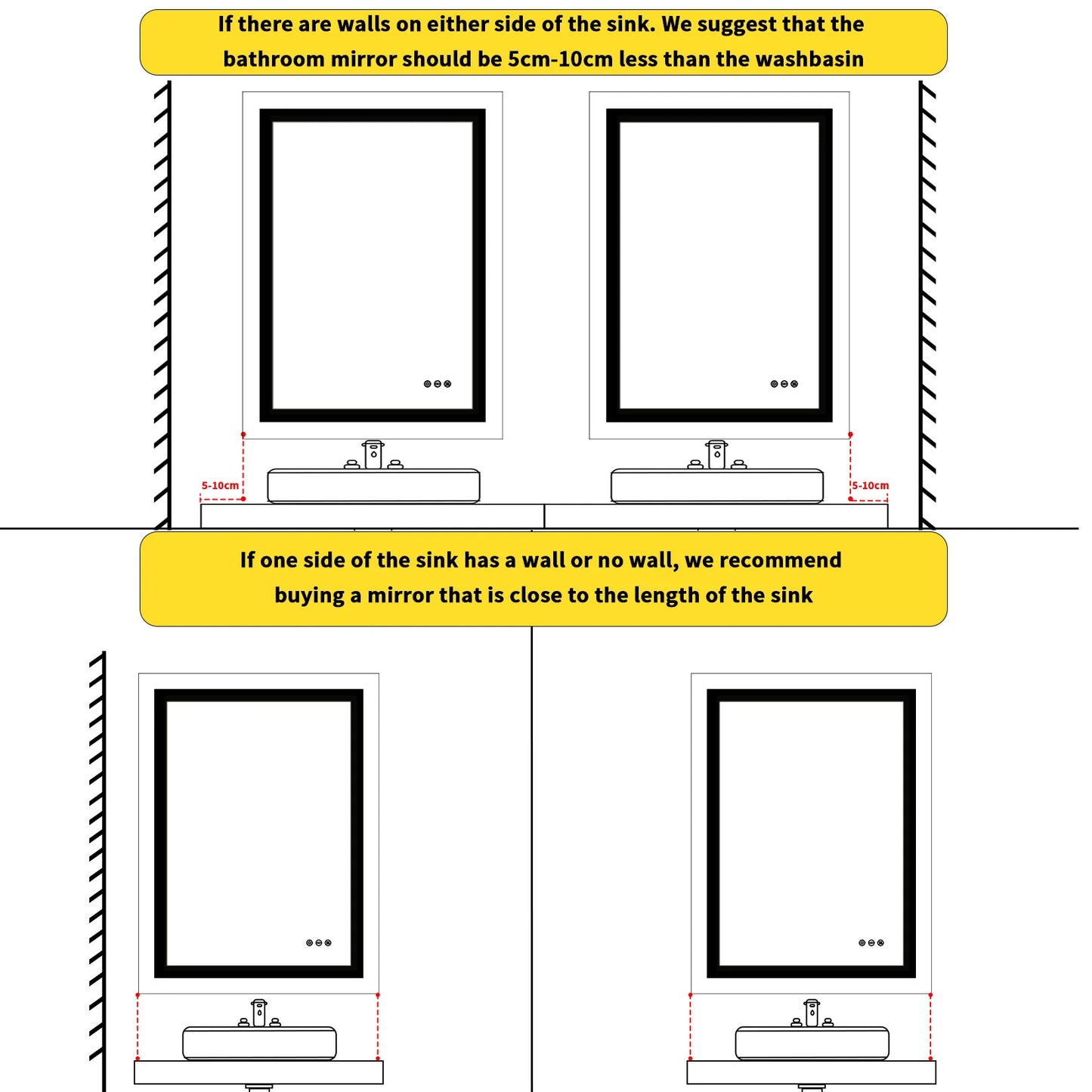 LED Vanity Mirror Gold Frame
