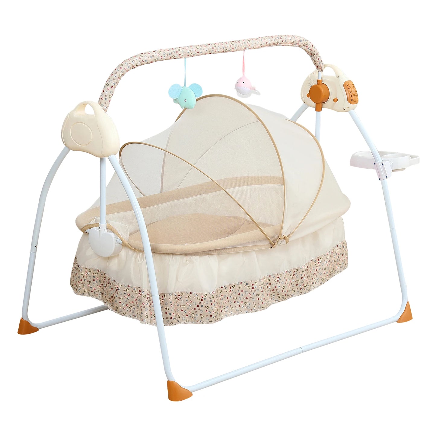 Foldable Electric Baby Cradle w/Rocking Bassinet