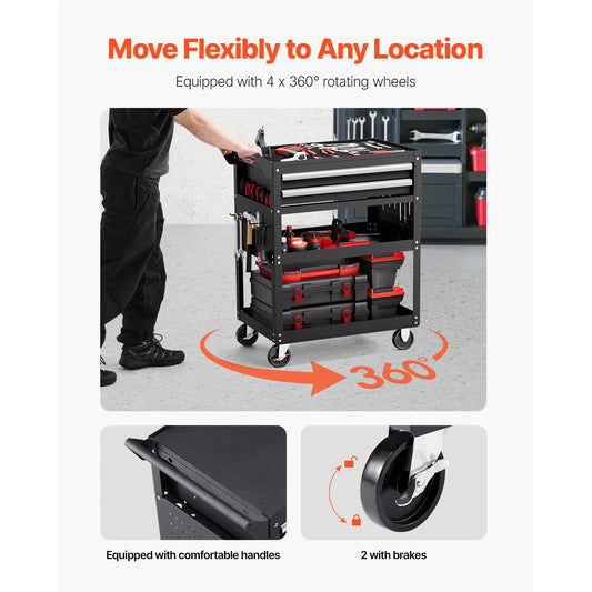 Rolling Tool Work Cart with Storage Organizer