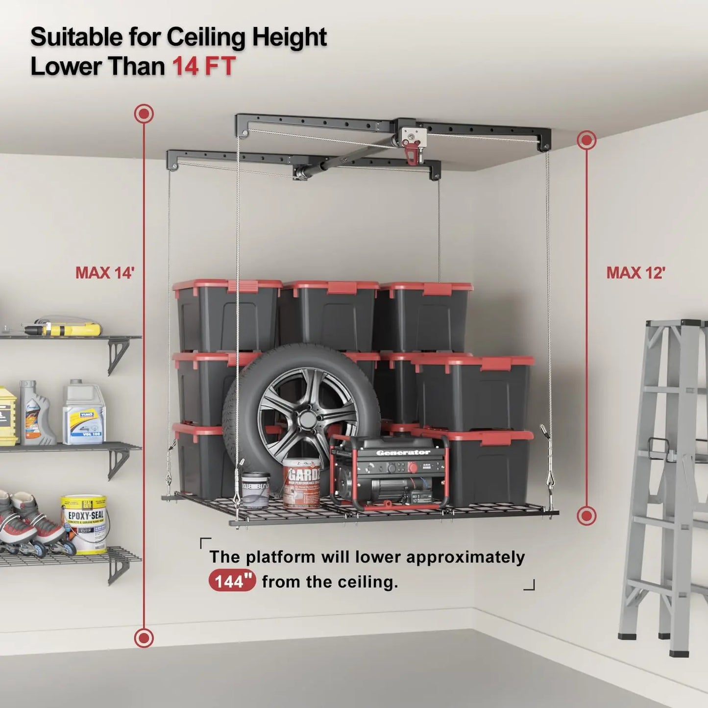 Heavy-duty Overhead Garage Storage Rack
