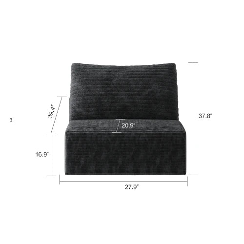 Cloud-style sectional sofa with corduroy cover