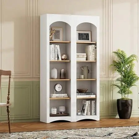 Bookcases Set of 2 - Storage Cabinet with Adjustable Shelves