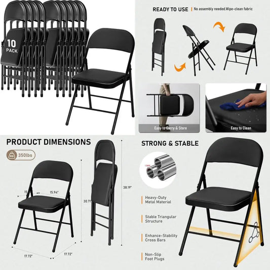 Durable Metal Padded Folding Chairs
