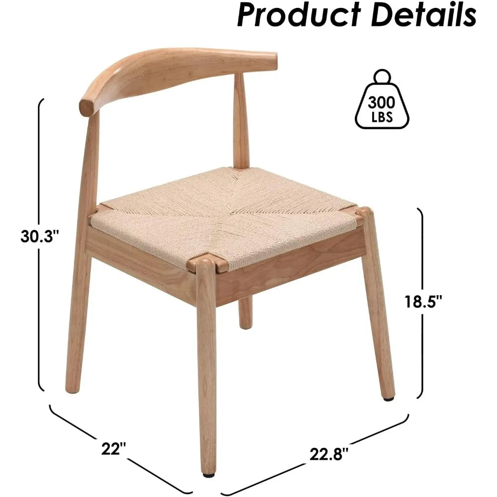 Mid Century Modern Solid Wood Dining Chairs Set