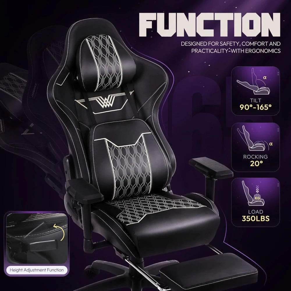 Big and Tall Gaming Chair with Footrest