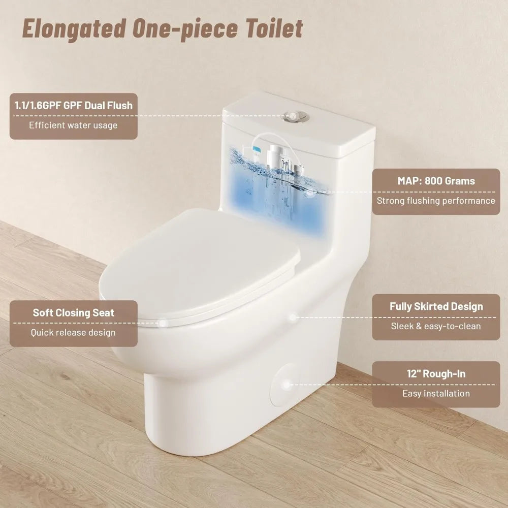Dual Flush Toilet with Standard Height