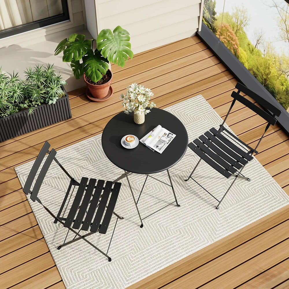 Folding Patio Chair Set With Table