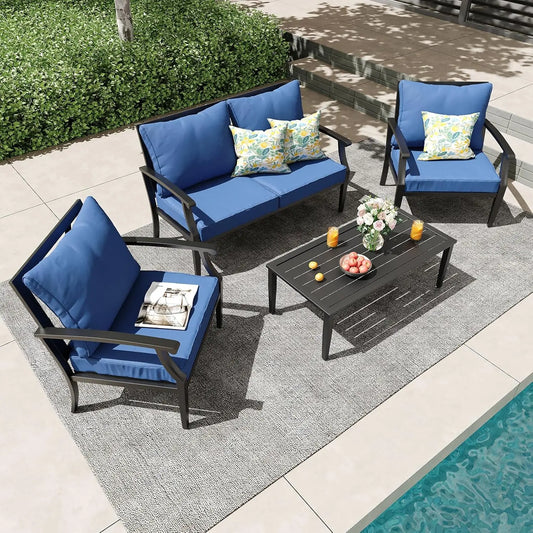 Outdoor Patio Furniture Set with High Backrest
