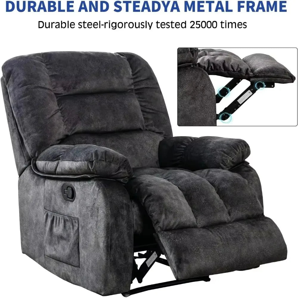 Living Room Overstuffed Heat Vibration Massage Recliner