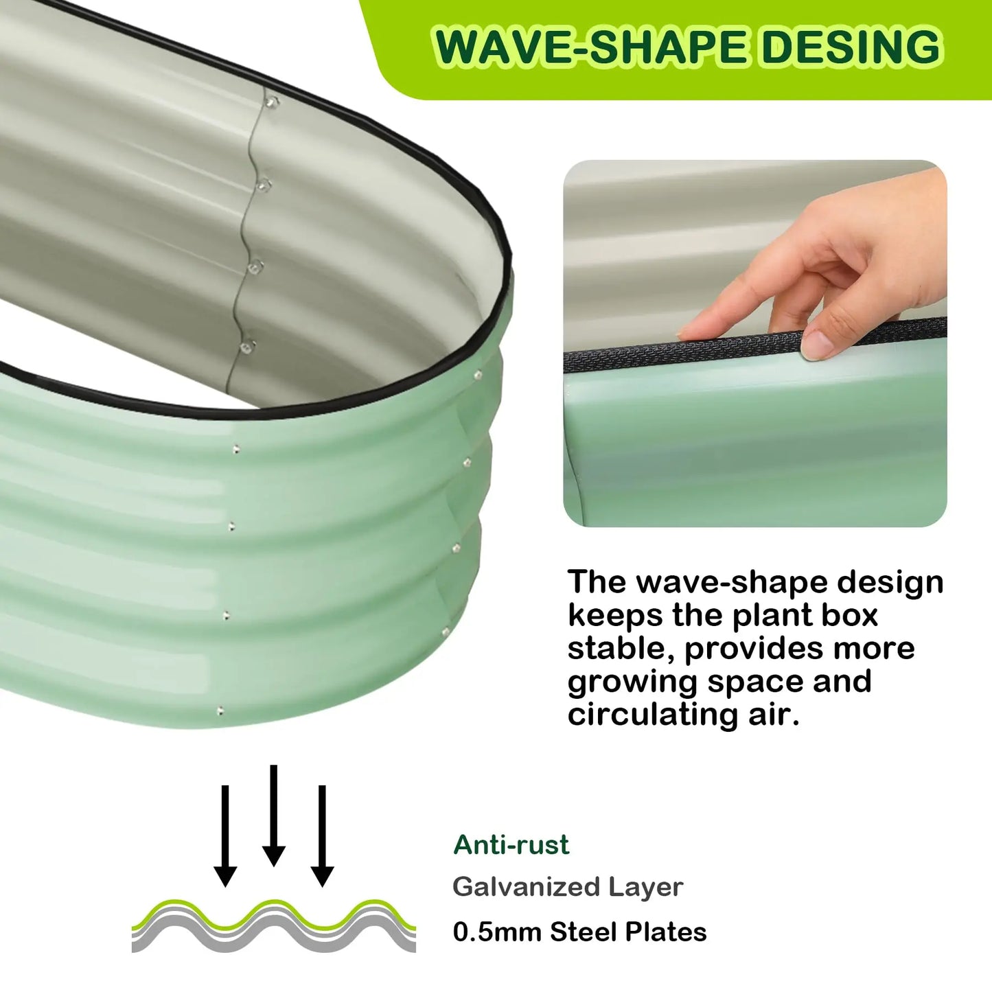 Oval Galvanized Steel Raised Garden Bed
