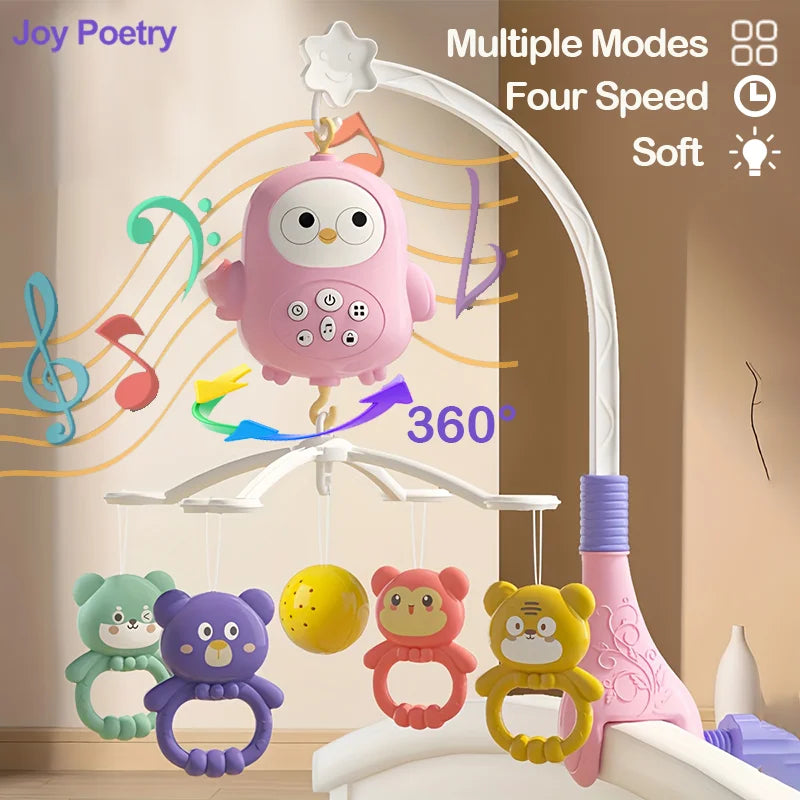 Musical Crib Mobile for Baby with Soft Night Light & Multi-Soothing Modes