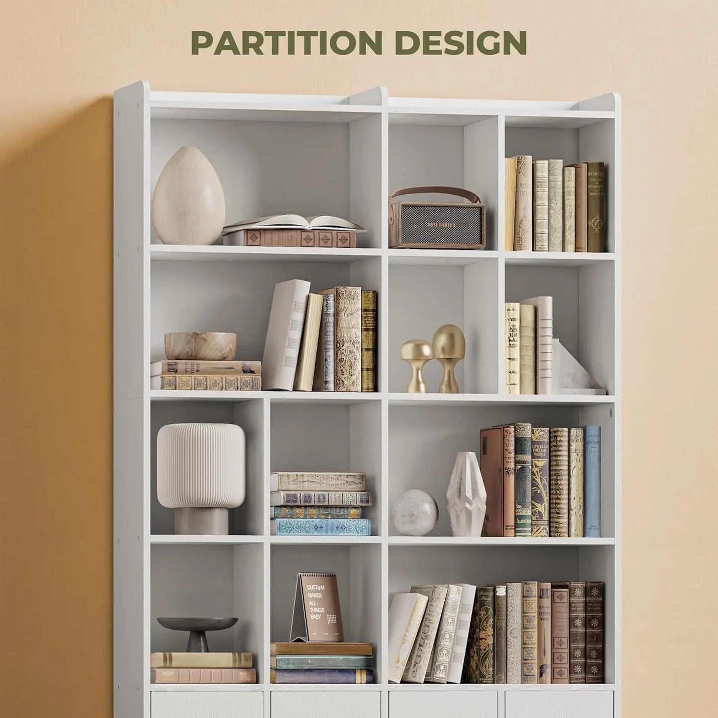 Floor Standing Tall Display Storage Shelves with Doors