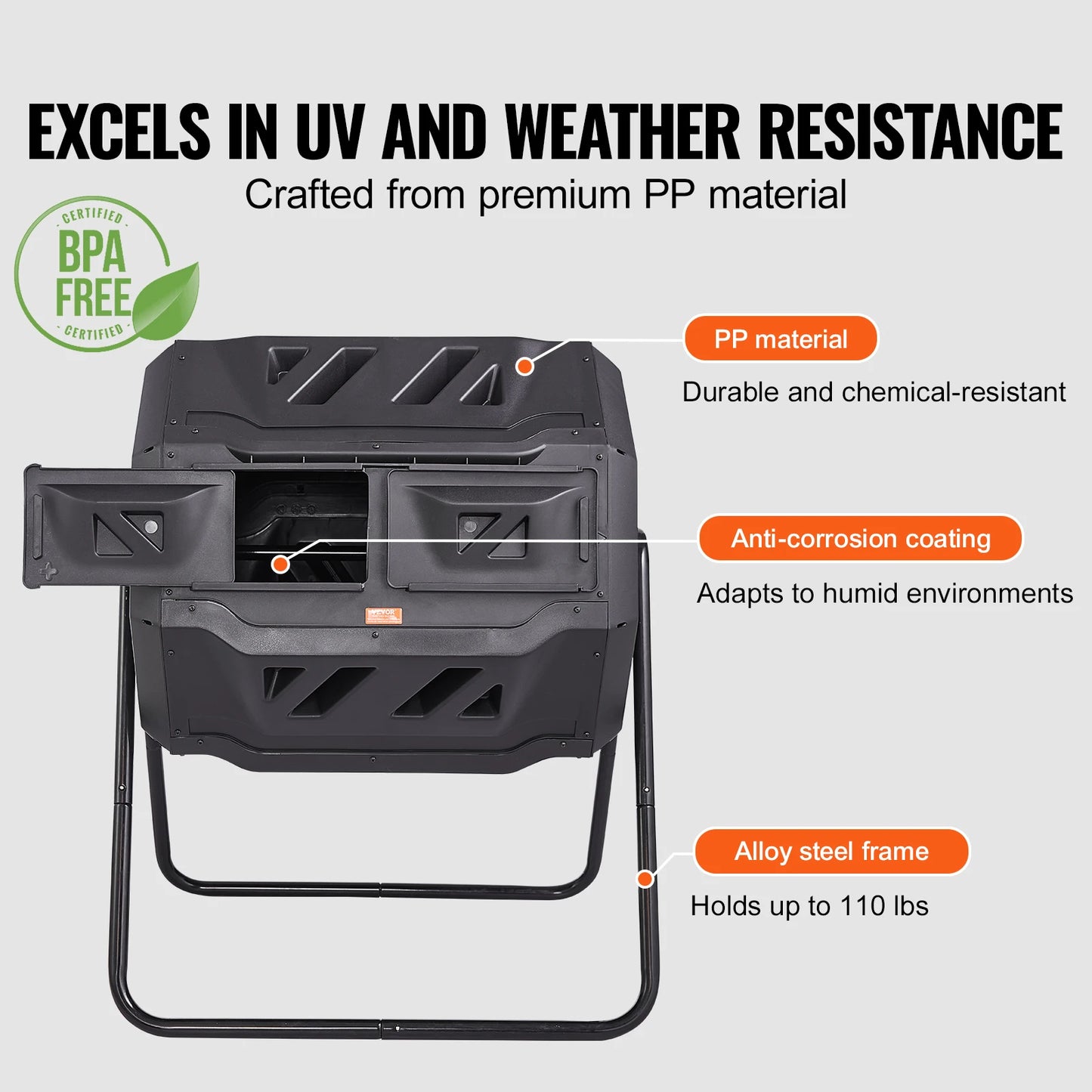 Compost Bin Dual Chamber Composting Tumbler