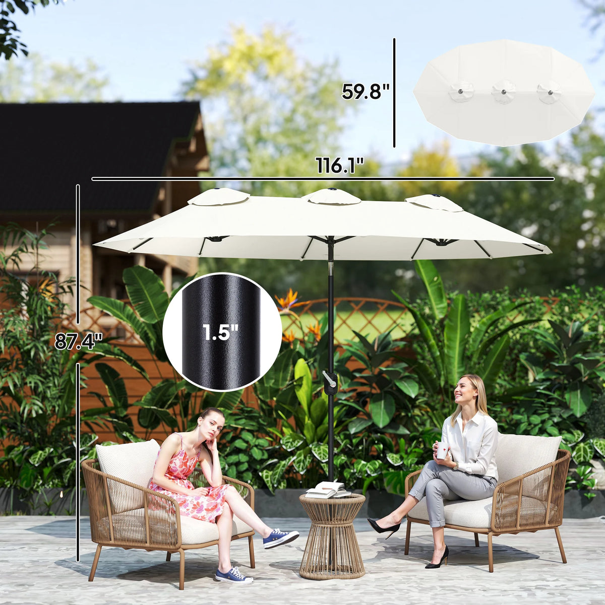 Double-Sided Patio Umbrella