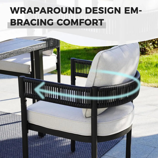 Outdoor Dining Set with Thickened Cushions