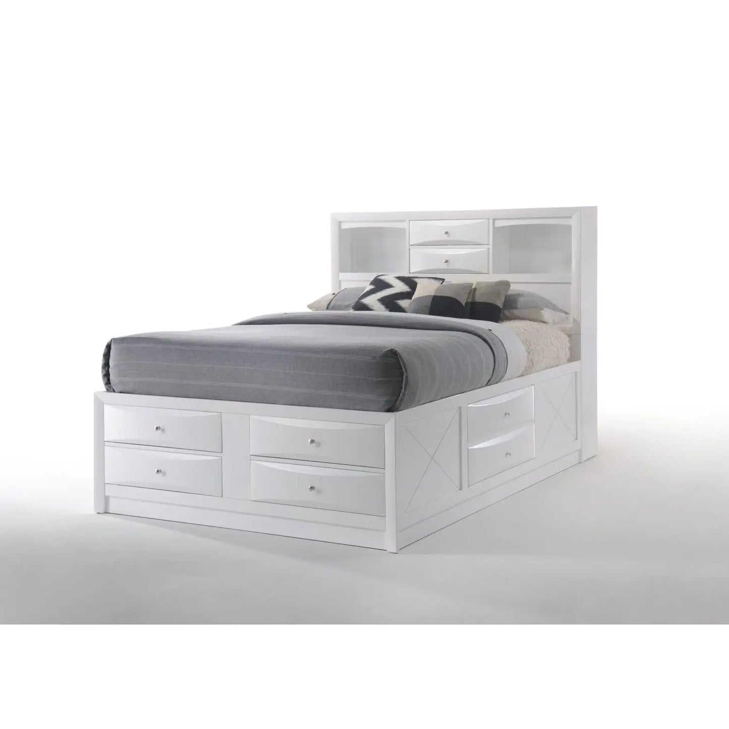 Ireland White Finish - Bed with Storage
