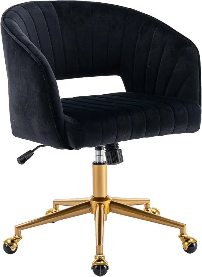 Home Office Swivel Velvet Modern Tufted Chair with Gold Base