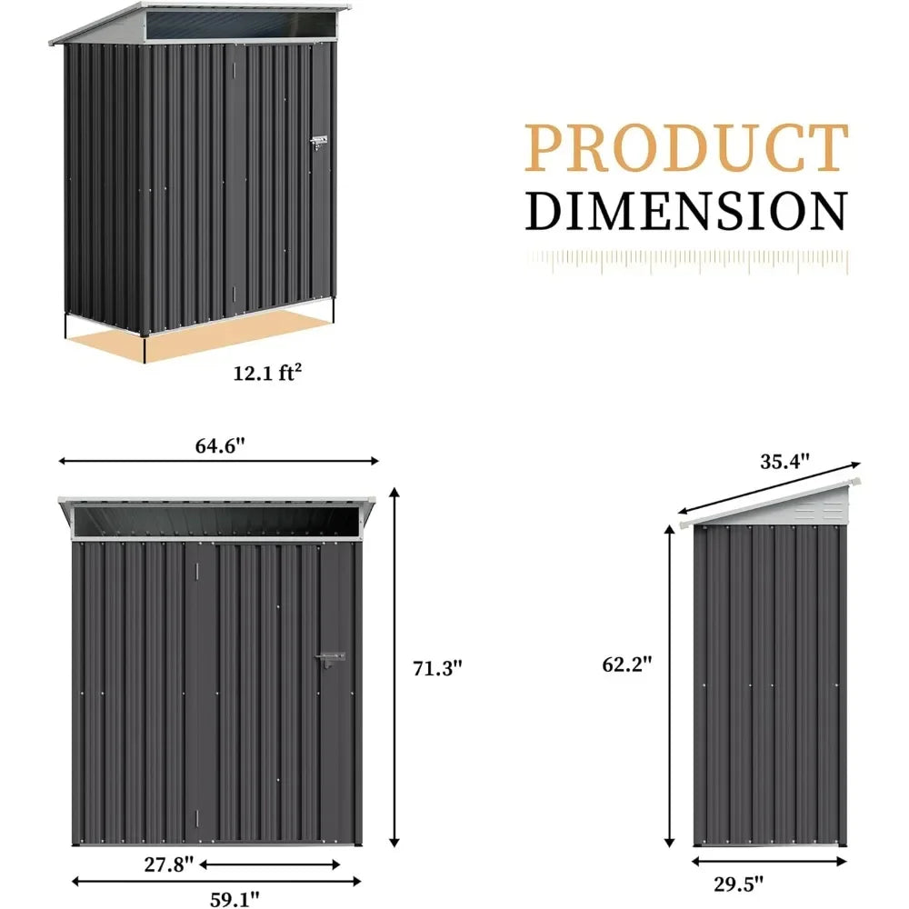 Metal Garden Shed with Large Window and Lockable Door