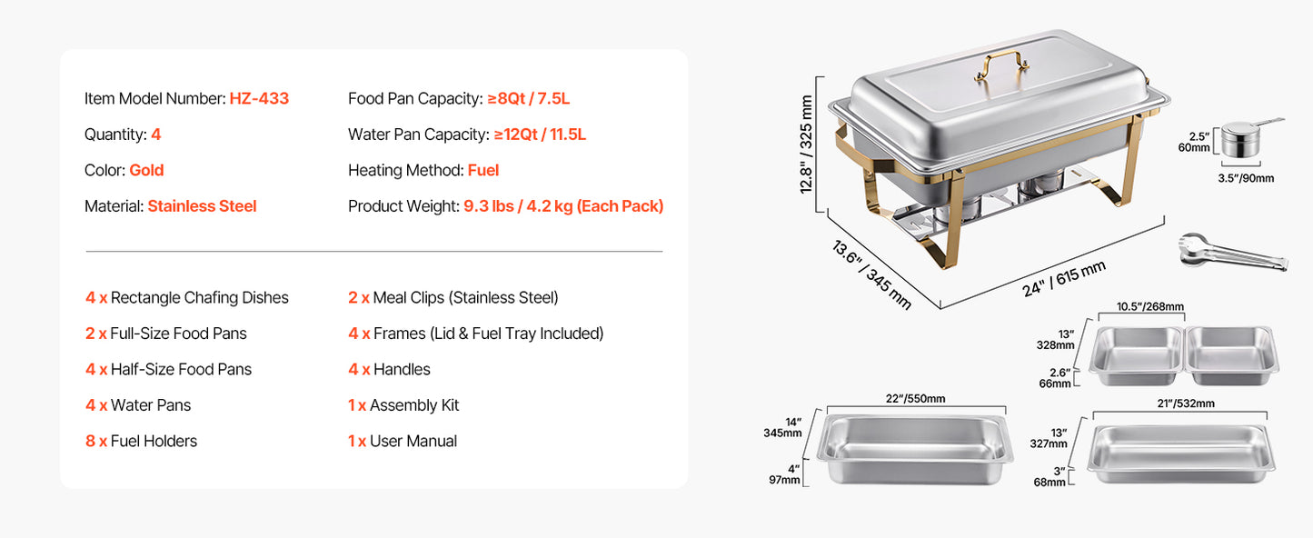 Stainless Steel Chafer with Catering Warmer Server